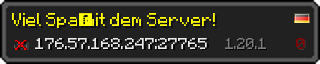 Userbar 320x64 in Minecraft-Stil für den Server 176.57.168.247:27765