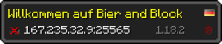 Userbar 320x64 in minecraft style for 167.235.32.9:25565