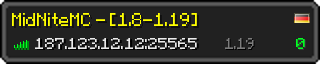 Userbar 320x64 in Minecraft-Stil für den Server 187.123.12.12:25565