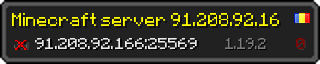 Userbar 320x64 in Minecraft-Stil für den Server 91.208.92.166:25569