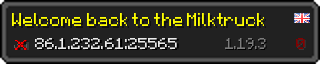 Userbar 320x64 in Minecraft-Stil für den Server 86.1.232.61:25565