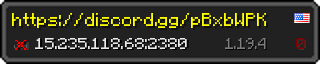 Userbar 320x64 in Minecraft-Stil für den Server 15.235.118.68:2380