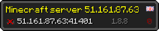 Userbar 320x64 in Minecraft-Stil für den Server 51.161.87.63:41401