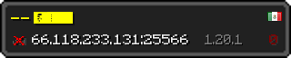 Userbar 320x64 in minecraft style for 66.118.233.131:25566