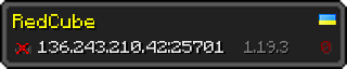 Userbar 320x64 in minecraft style for 136.243.210.42:25701