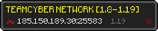 Userbar 320x64 in minecraft style for 185.150.189.30:25583