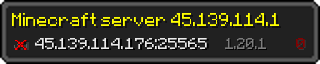 Userbar 320x64 in Minecraft-Stil für den Server 45.139.114.176:25565