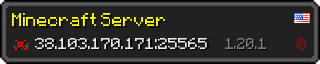 Userbar 320x64 in minecraft style for 38.103.170.171:25565