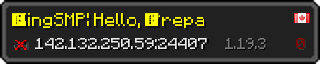 Userbar 320x64 in Minecraft-Stil für den Server 142.132.250.59:24407