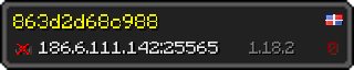 Userbar 320x64 in minecraft style for 186.6.111.142:25565