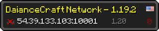 Userbar 320x64 in minecraft style for 54.39.133.103:10001