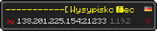 Userbar 320x64 in minecraft style for 138.201.225.154:21233