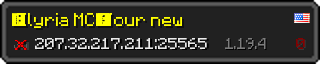 Userbar 320x64 in minecraft style for 207.32.217.211:25565