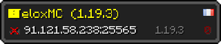 Userbar 320x64 in minecraft style for 91.121.58.238:25565