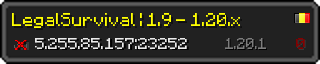 Userbar 320x64 in minecraft style for 5.255.85.157:23252