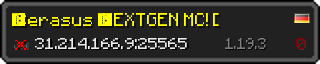 Userbar 320x64 in minecraft style for 31.214.166.9:25565