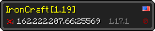 Userbar 320x64 in minecraft style for 162.222.207.66:25569