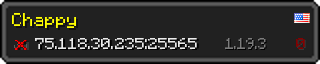 Userbar 320x64 in Minecraft-Stil für den Server 75.118.30.235:25565