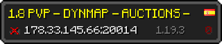 Userbar 320x64 in minecraft style for 178.33.145.66:20014