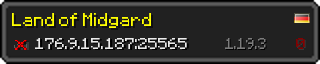 Userbar 320x64 in Minecraft-Stil für den Server 176.9.15.187:25565
