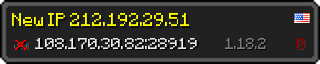 Userbar 320x64 in minecraft style for 108.170.30.82:28919