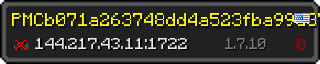 Userbar 320x64 in minecraft style for 144.217.43.11:1722