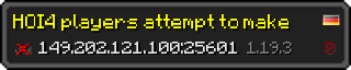 Userbar 320x64 in minecraft style for 149.202.121.100:25601