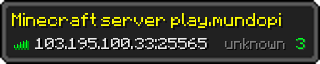 Userbar 320x64 in Minecraft-Stil für den Server 103.195.100.33:25565