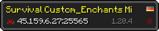 Userbar 320x64 in Minecraft-Stil für den Server 45.159.6.27:25565