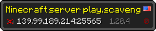 Userbar 320x64 in minecraft style for 139.99.189.214:25565