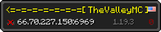 Userbar 320x64 in Minecraft-Stil für den Server 66.70.227.150:6969