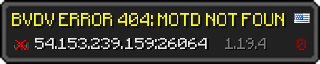 Userbar 320x64 in Minecraft-Stil für den Server 54.153.239.159:26064