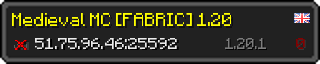 Userbar 320x64 in Minecraft-Stil für den Server 51.75.96.46:25592