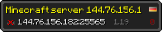 Userbar 320x64 in Minecraft-Stil für den Server 144.76.156.182:25565