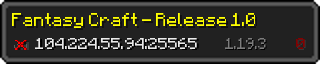 Userbar 320x64 in minecraft style for 104.224.55.94:25565