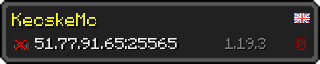 Userbar 320x64 in Minecraft-Stil für den Server 51.77.91.65:25565