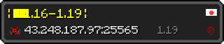 Userbar 320x64 in minecraft style for 43.248.187.97:25565