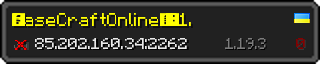 Userbar 320x64 in minecraft style for 85.202.160.34:2262