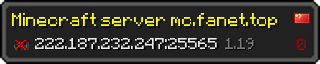 Userbar 320x64 in Minecraft-Stil für den Server 222.187.232.247:25565