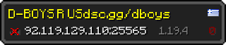 Userbar 320x64 in Minecraft-Stil für den Server 92.119.129.110:25565