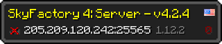 Userbar 320x64 in minecraft style for 205.209.120.242:25565