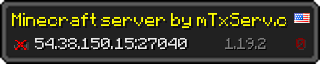 Userbar 320x64 in minecraft style for 54.38.150.15:27040