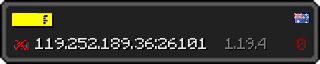 Userbar 320x64 in minecraft style for 119.252.189.36:26101