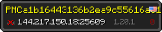 Userbar 320x64 in Minecraft-Stil für den Server 144.217.150.18:25609