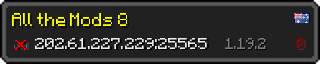 Userbar 320x64 in minecraft style for 202.61.227.229:25565