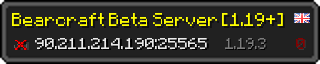 Userbar 320x64 in minecraft style for 90.211.214.190:25565