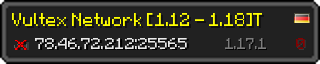 Userbar 320x64 in Minecraft-Stil für den Server 78.46.72.212:25565