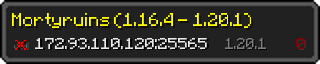 Userbar 320x64 in minecraft style for 172.93.110.120:25565