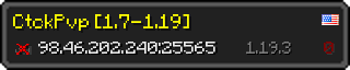 Userbar 320x64 in minecraft style for 98.46.202.240:25565