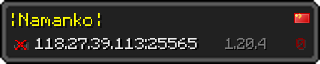 Userbar 320x64 in minecraft style for 118.27.39.113:25565